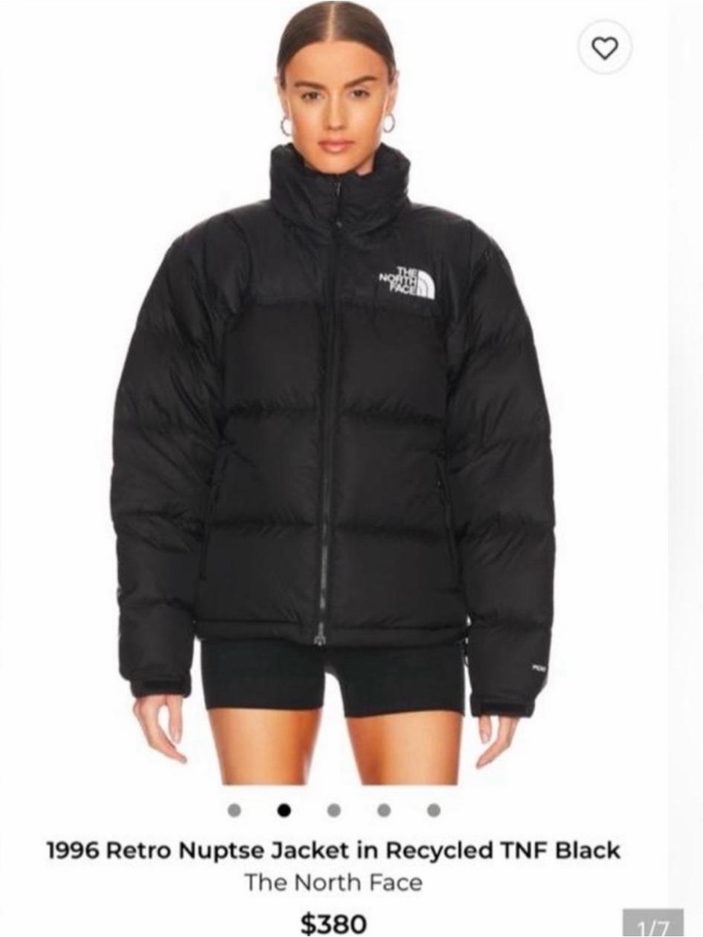 Womenโs North Face 1996 retro nupste black Jacket